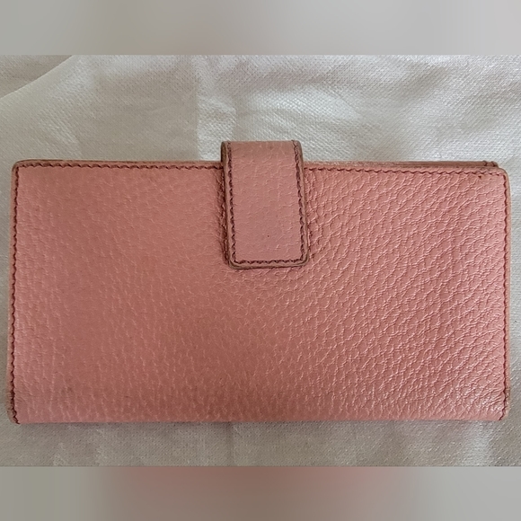 Gucci Pink Bamboo Accent Leather Continental Wallet - Picture 2 of 13